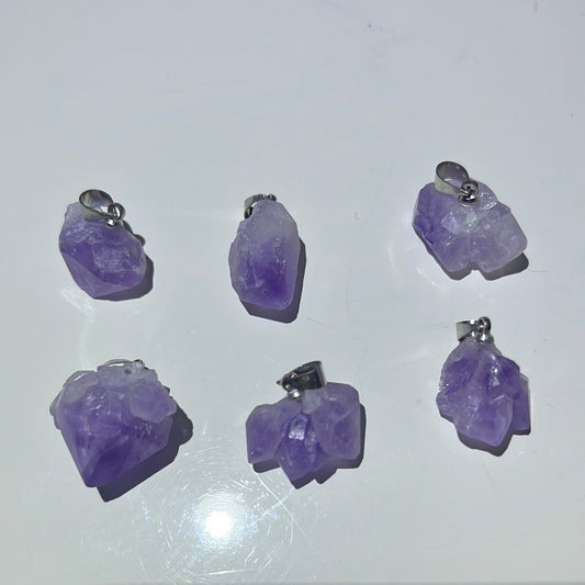 Raw Amethyst Pendant