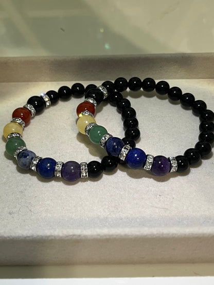 Chakra obsidian Bracelet